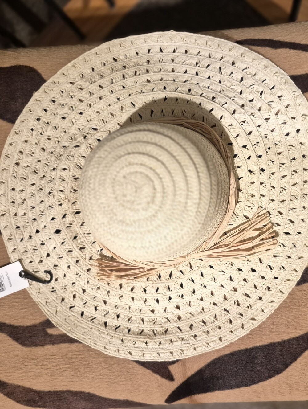 Cato Cream Straw Sun Hat with Natural Trim